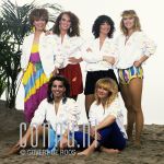 15-07-1981 Dolly Dots, Ria Brieffies, Angela Groothuizen, Anita Heilker, Angéla Kramers, Esther Oosterbeek and Patty Zomer at studio in Amsterdam, The Netherlands. Photo: Govert de Roos/Connu